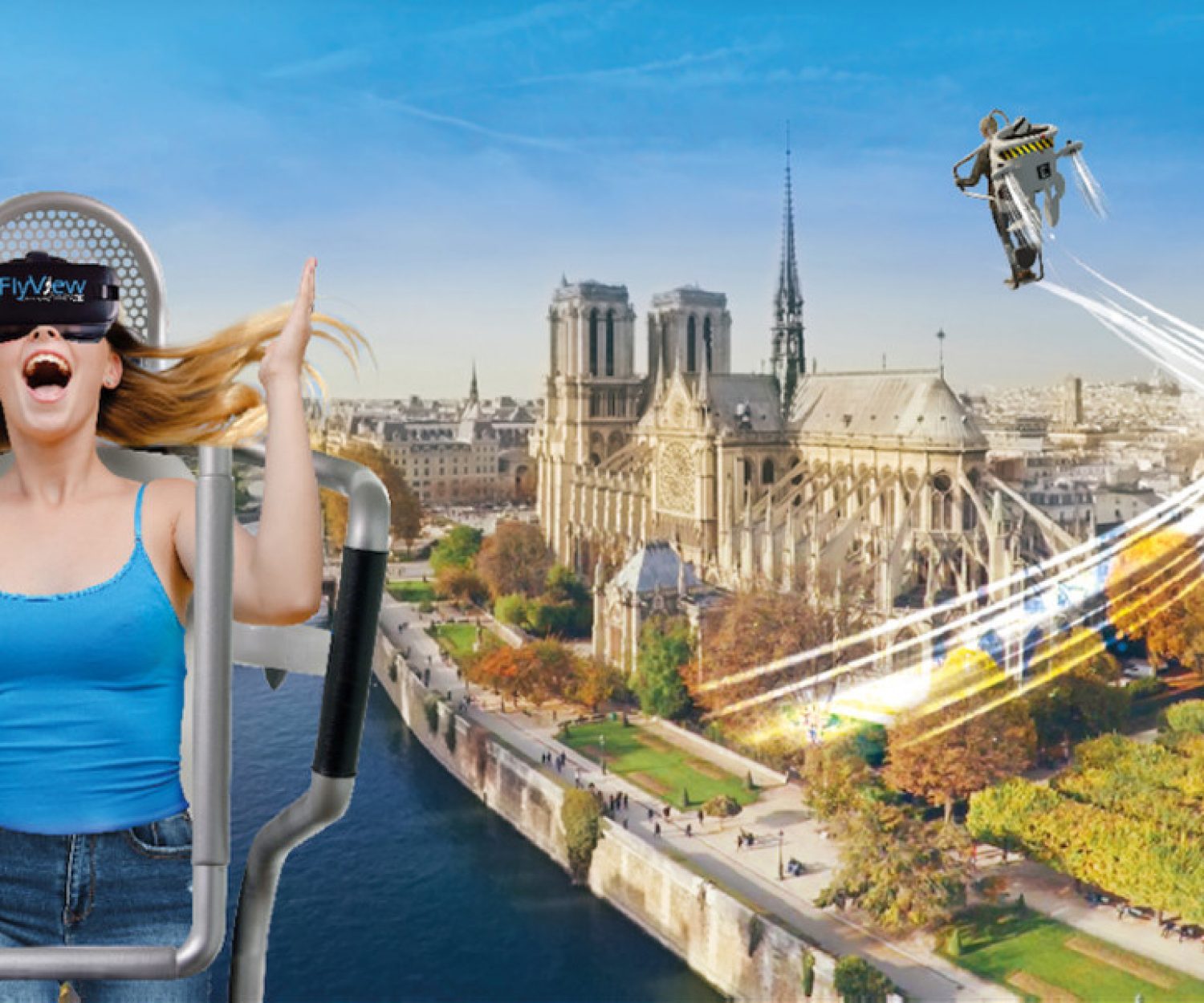 Fly view paris poster