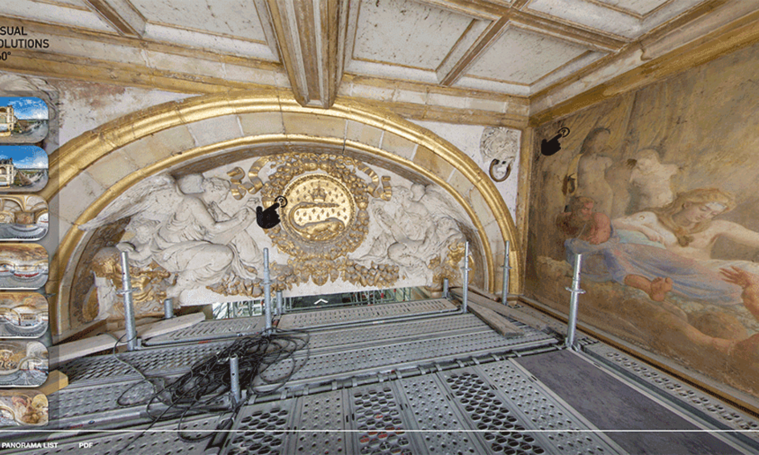 restauration de la porte dorée - château fontainebleau